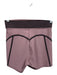 Alo Size S Mauve Pink & Black Elastic Stripe Detail Biker Shorts Shorts Mauve Pink & Black / S