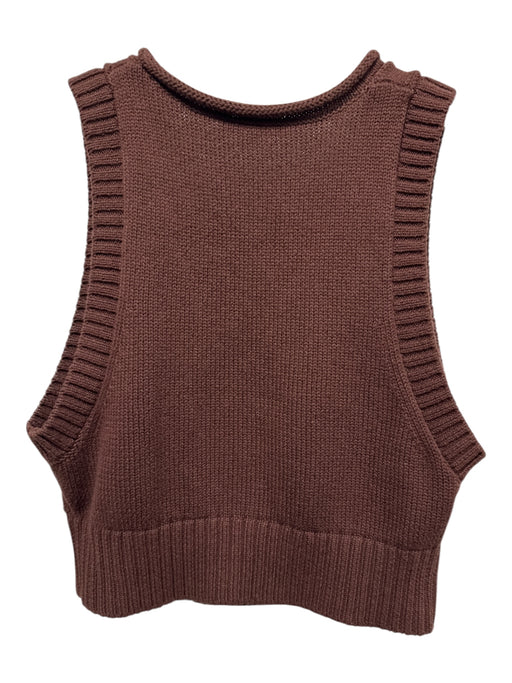 Reformation Size XS Brown Cotton Sleeveless Knit Scoop Neck Crop Top Brown / XS