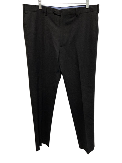 Richards Made in Italy Size 54 Dark Gray Wool Solid Dress Men's Pants Dark Gray / 54