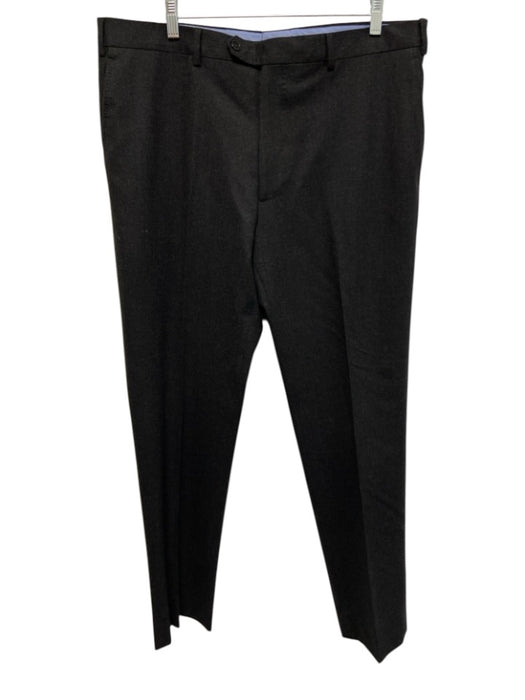 Richards Made in Italy Size 54 Dark Gray Wool Solid Dress Men's Pants Dark Gray / 54