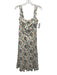 Reformation Size 10 White, Blue, Multi Floral Sweetheart Neckline Midi Dress White, Blue, Multi / 10
