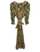 Zara Size M Yellow, Green, Pink Cotton Semi Sheer Floral Puff Sleeve Maxi Dress Yellow, Green, Pink / M