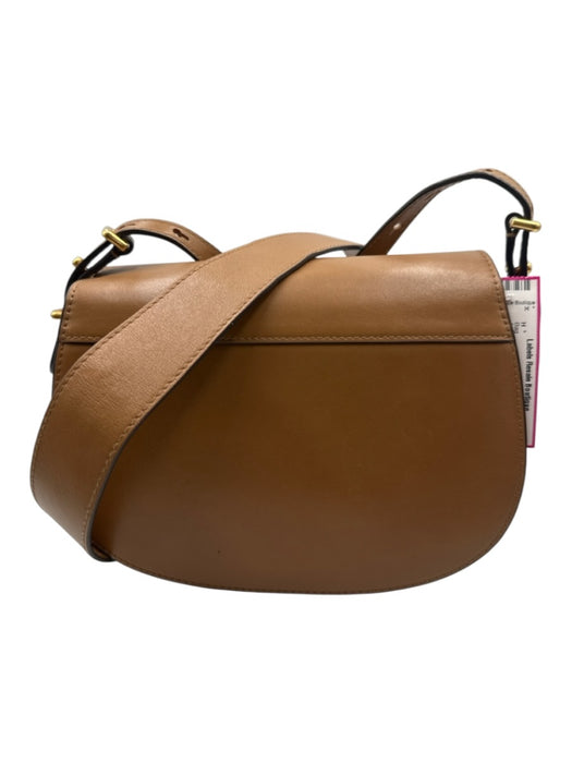 Polo Ralph Lauren Toffee Brown Leather Gold Tone Hardware Saddle Crossbody Bag Toffee Brown / S