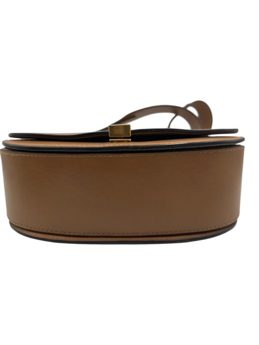 Polo Ralph Lauren Toffee Brown Leather Gold Tone Hardware Saddle Crossbody Bag Toffee Brown / S