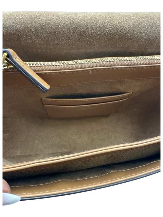 Polo Ralph Lauren Toffee Brown Leather Gold Tone Hardware Saddle Crossbody Bag Toffee Brown / S