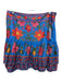 Farm Rio Size L Blue, Red & Multi Cotton floral print Lace Trim Tiered Skirt Blue, Red & Multi / L