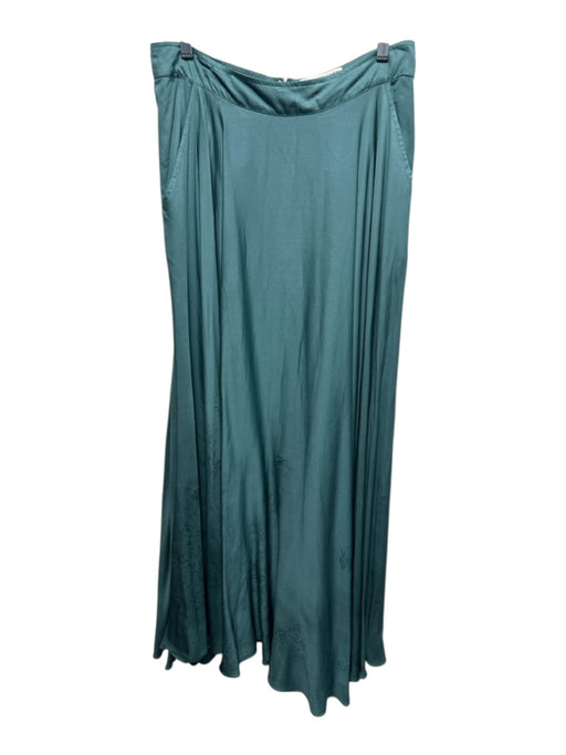 Free People Size M Teal Blue Viscose Sparkle detail Pockets Back Zip Maxi Skirt Teal Blue / M