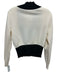 Mo & Co Size S Cream White & Black Wool Blend Color Block Two Button Sweater Cream White & Black / S
