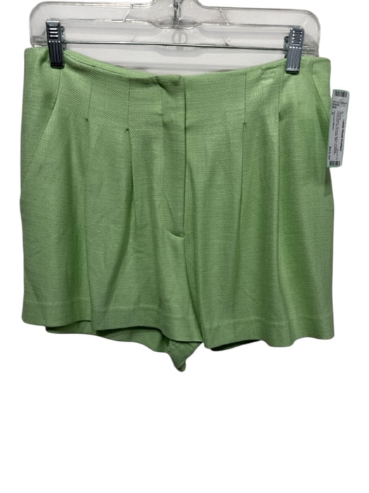 Veronica Beard Size S Lime Green Viscose Blend Pleated Textured Mini Shorts Lime Green / S