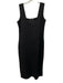 FREE the Label Size M Black Linen Sleeveless Square Neck Side Slits Dress Black / M