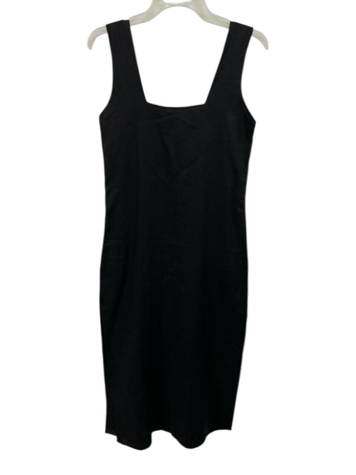 FREE the Label Size S Black Linen Sleeveless Square Neck Side Slits Dress Black / S