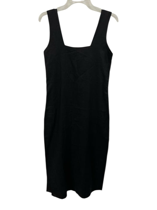 FREE the Label Size S Black Linen Sleeveless Square Neck Side Slits Dress Black / S