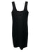 FREE the Label Size S Black Linen Sleeveless Square Neck Side Slits Dress Black / S