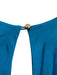 Zhivago Size 4 Teal Blue Polyester Blend Satin Shoulder Pads V Neck Gown Teal Blue / 4