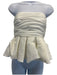Azulu Size M White Cotton Strapless Gathered Back Zip Crop Top White / M