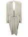 Zhivago Size 8 White Polyester Blend Long Balloon Sleeve Shoulder Pads Dress White / 8