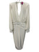 Zhivago Size 8 White Polyester Blend Long Balloon Sleeve Shoulder Pads Dress White / 8