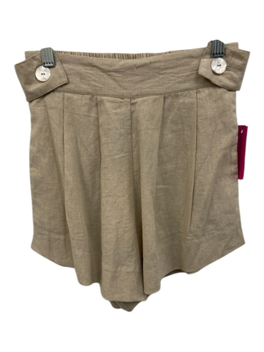 FREE the Label Size L Beige Linen & Cotton Spaghetti Strap Short Set Beige / L