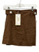 FREE the Label Size XS Brown Linen Elastic Back Button Detail Mini Skirt Brown / XS