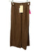 FREE the Label Size XS Brown Linen Elastic Back Button Detail Wide Leg Pants Brown / XS