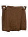 FREE the Label Size L Brown Linen Elastic Back Button Detail Mini Skirt Brown / L