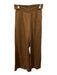 FREE the Label Size S Brown Linen Elastic Back Button Detail Pleated Front Pants Brown / S