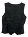 FREE the Label Size M Black Linen Sleeveless Button Front V Neck Vest Top Black / M