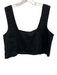 FREE the Label Size L Black Linen Sleeveless Square Neck Crop Top Black / L