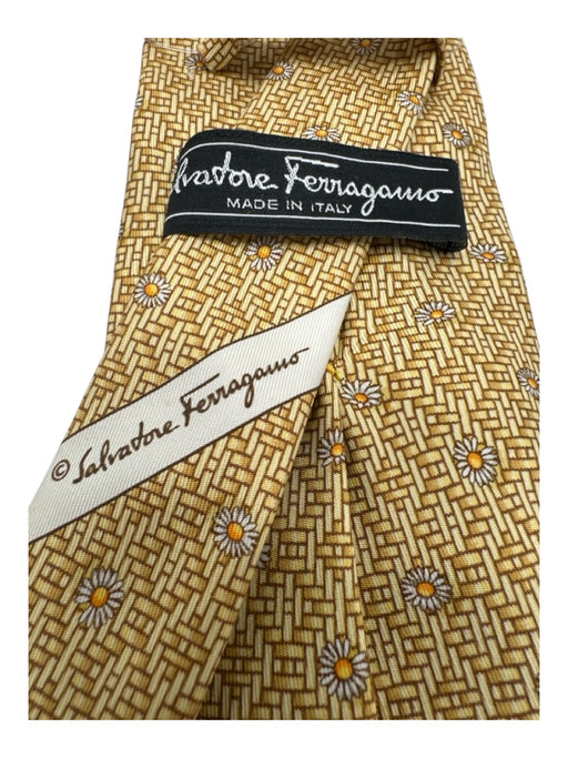 Salvatore Ferragamo Yellow & Multi Silk Floral Men's Tie Yellow & Multi
