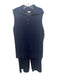 Lafayette 148 Size L/M Navy Blue Wool & Cotton Sleeveless Knit Wide Leg Pant Set Navy Blue / L/M