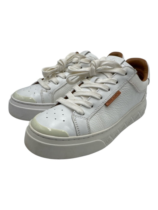 Tory Burch Shoe Size 8.5 White Leather Perforated Rubber Sole Low Top Sneakers White / 8.5