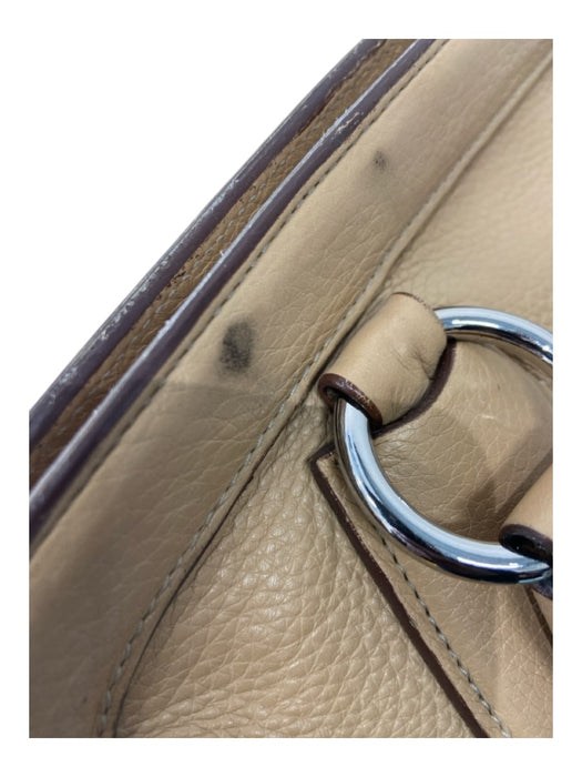 Prada Beige Leather Pebbled Hand Magnetic Close Braided Bag Beige