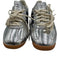 Adidas Shoe Size 8.5 Silver & Navy Leather Crackled Low Top Sneakers Silver & Navy / 8.5