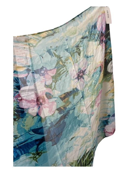 Grayse Multi Silk Abstract Floral Watercolor scarf Multi