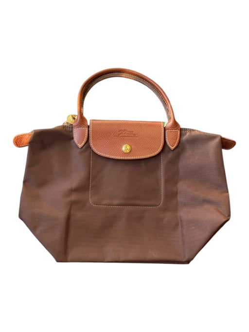 Longchamp Brown Nylon Zip Close Hand Strap Tote Bag Brown / S