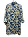 Tuckernuck Size XS Cream & Blue Cotton Blend Botanical Cuffed Dress Cream & Blue / XS