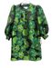 Pomander Place Size S Black & Green Polyester Floral Jacquard Dress Black & Green / S