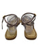 Fendi Shoe Size 40 Bronze, Silver, Tan, Gold Leather & Metal Logo Flat Sandals Bronze, Silver, Tan, Gold / 40