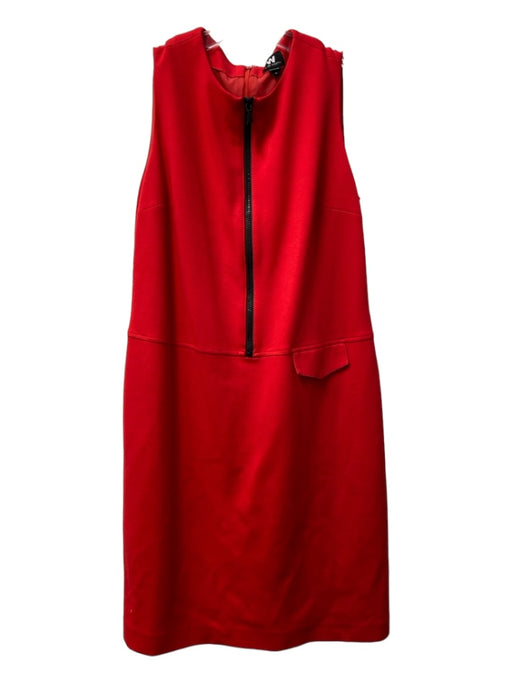 W by Worth Size 12 Red Rayon Blend Half Zip 1 Pocket Sleeveless Back Zip Dress Red / 12