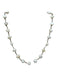 Gold & White Toned Metal Genuine Pearl Link Toggle Closure Choker Necklace Gold & White