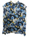 Lela Rose Size 14 Navy, Blue, Yellow Cotton Long Sleeve Floral high neck Dress Navy, Blue, Yellow / 14