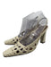 Giuseppe Zanotti Shoe Size 38 White & Brown Leather Woven Block Heel Pumps White & Brown / 38