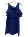 Chiara Boni Size 50 Blue Polymide & Elastane Wide Neck Ruffle Cap Sleeve Dress Blue / 50