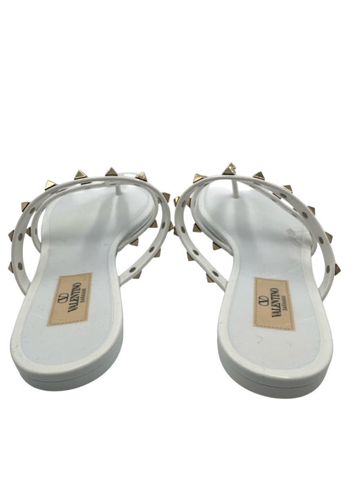 Valentino Shoe Size 38 White Synthetic Rockstud Flip flop Sandals White / 38