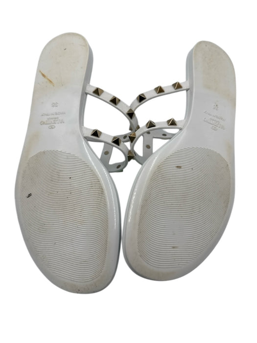 Valentino Shoe Size 38 White Synthetic Rockstud Flip flop Sandals White / 38