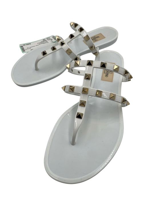 Valentino Shoe Size 38 White Synthetic Rockstud Flip flop Sandals White / 38