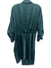 Cinq a Sept Size 14 Dark Green Silk Long Sleeve Satin Button Front Dress Dark Green / 14