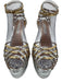 Aquazzura Shoe Size 38.5 Silver & Gold Patent Leather Peep Toe Cut Outs Pumps Silver & Gold / 38.5