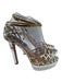 Aquazzura Shoe Size 38.5 Silver & Gold Patent Leather Peep Toe Cut Outs Pumps Silver & Gold / 38.5