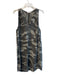 Splendid Size L Grey & Green Viscose & Lyocell Camo Sleeveless V Neck Dress Grey & Green / L
